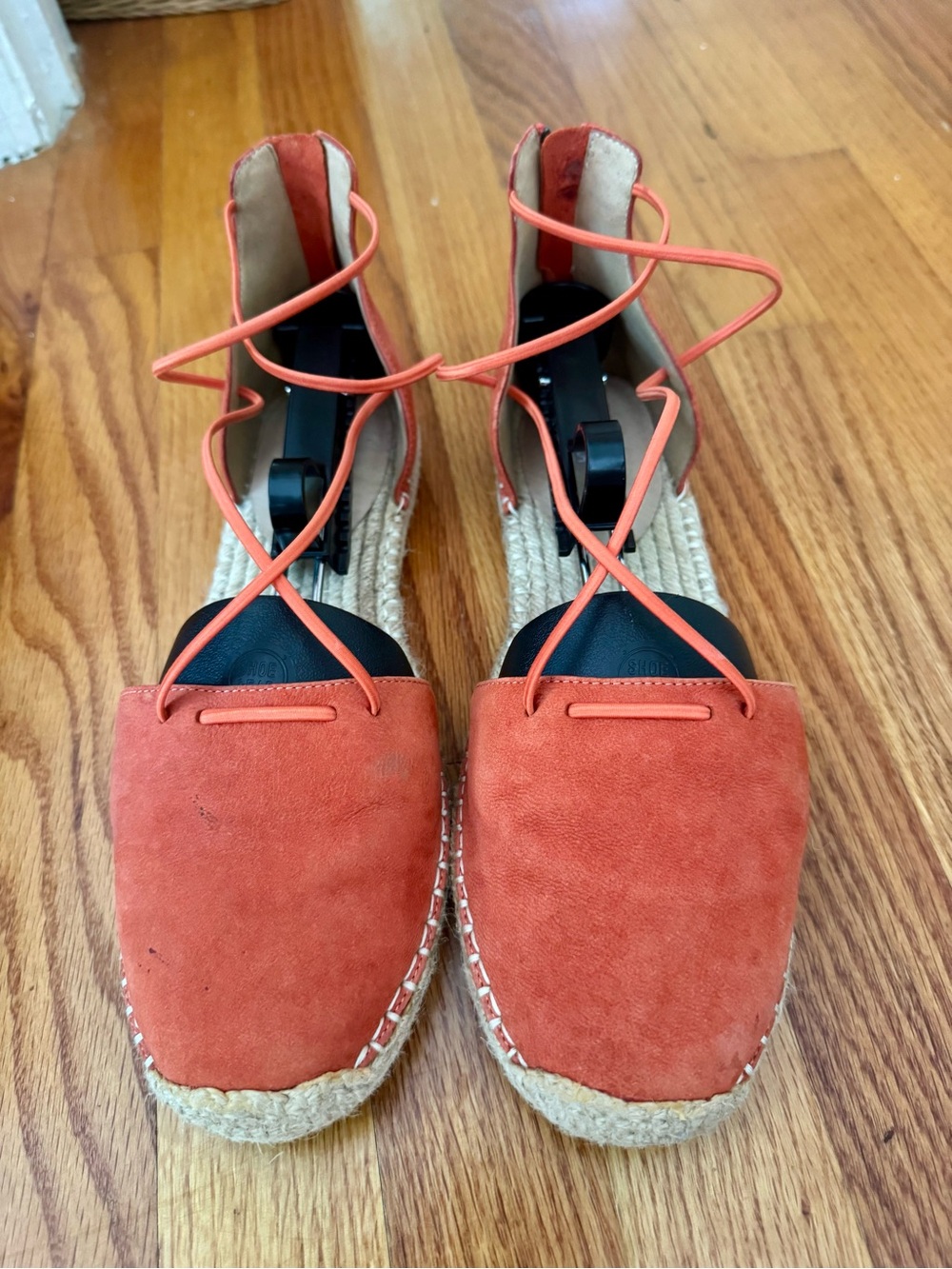 Elieen Fisher Coral Suede Espadrille Bungee Flats, 9